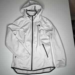 The North Face Women’s WindWall Hoodie Jacket White Size M Softshell Windbreaker